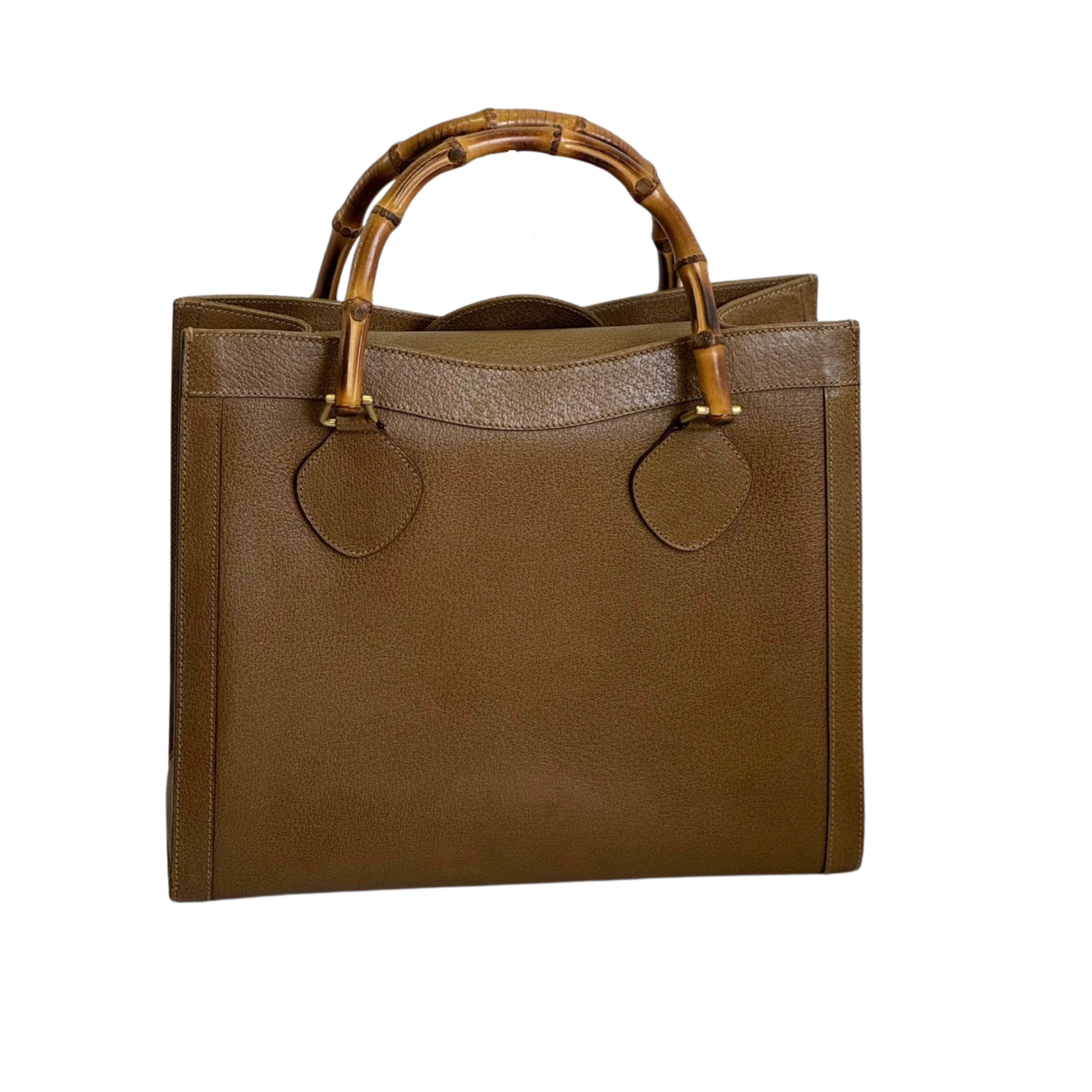 Khaki Green Gucci Bamboo tote 