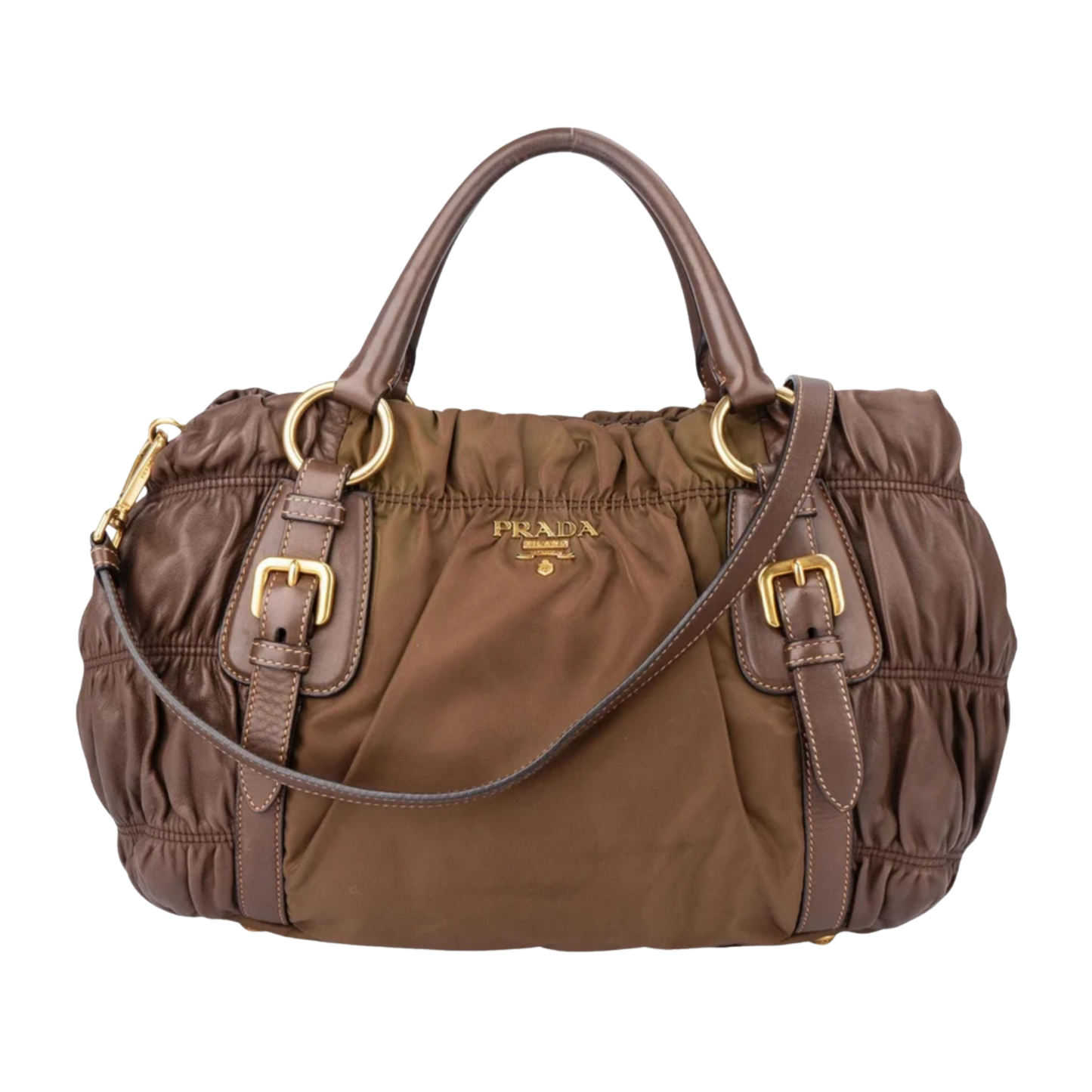 Prada Nylon and Leather Triangle Bag