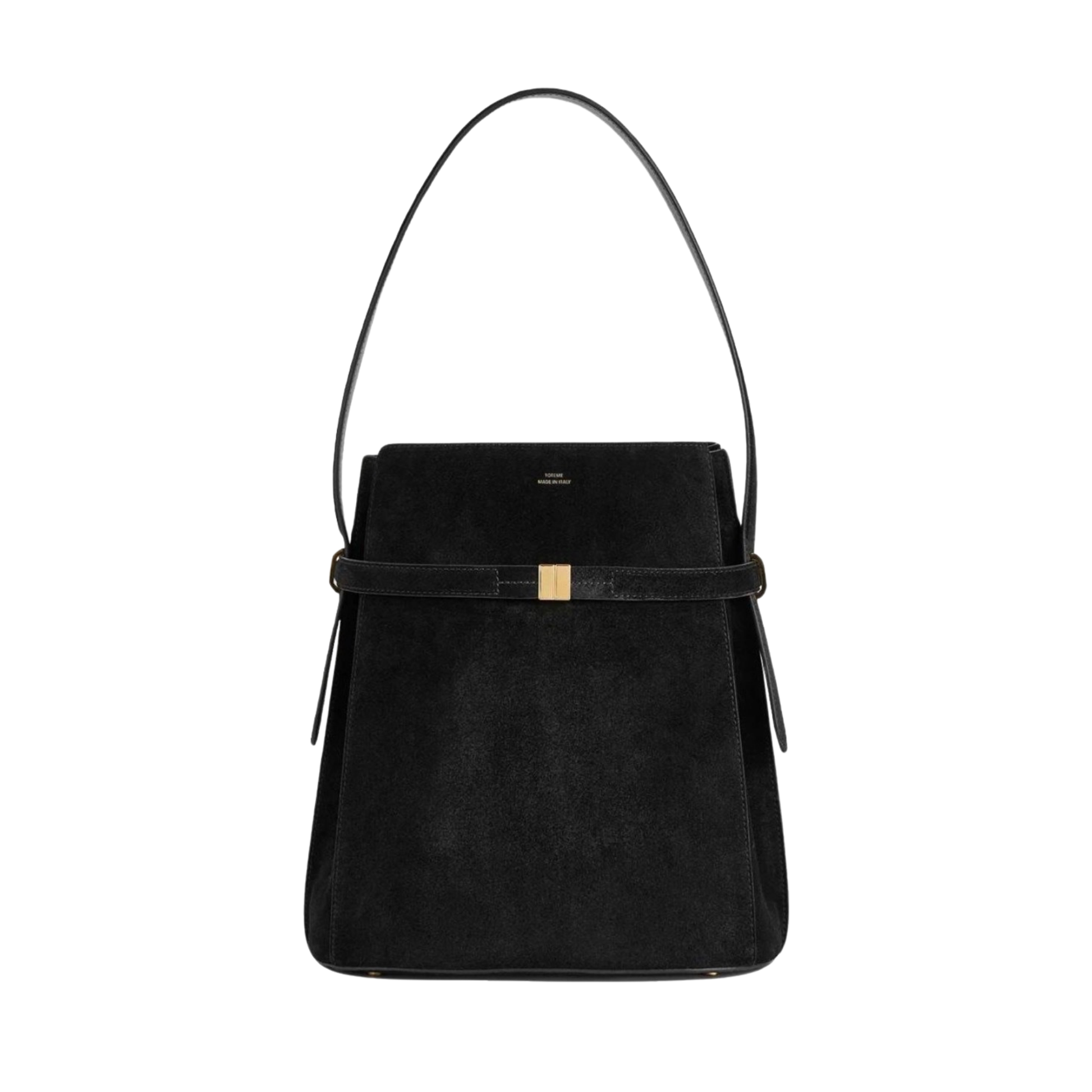 Black Suede Toteme designer Bucket bag