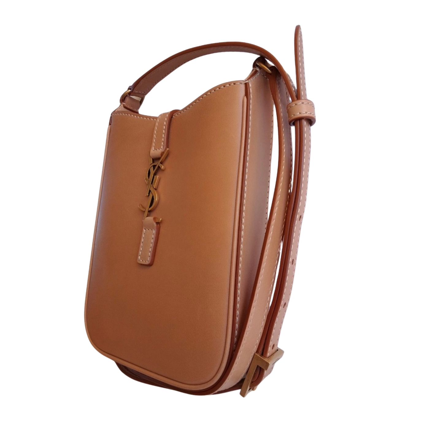 brown leather Saint Laurent Le 5 à 7 Handbag